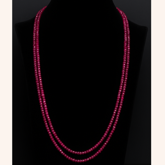 2 Strand/ Lines Ruby Beads 3.5mm size Mala
