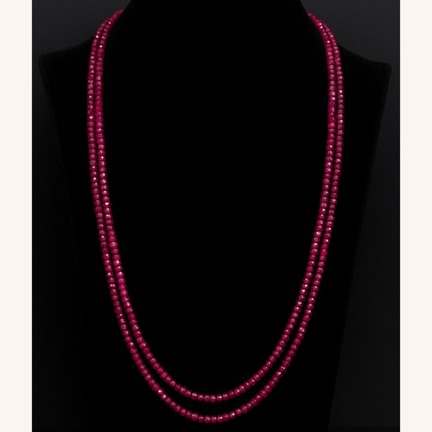 2 Strand/ Lines Ruby Beads 3.5mm size Mala