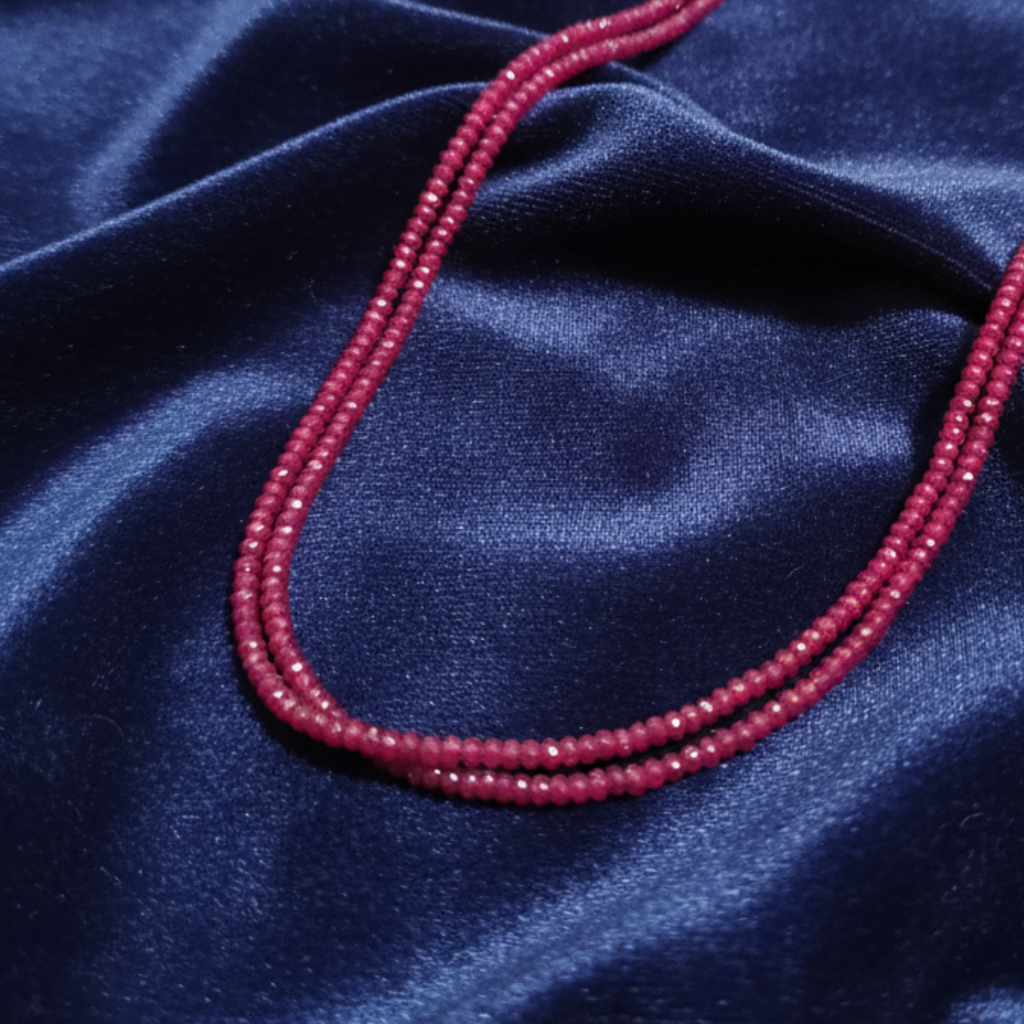 2 Strand/ Lines Ruby Beads 3.5mm size Mala
