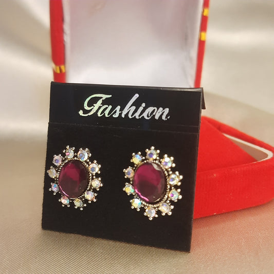 The Regal Amethyst Halo Studs