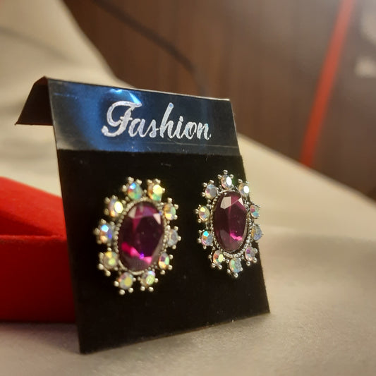 The Regal Amethyst Halo Studs