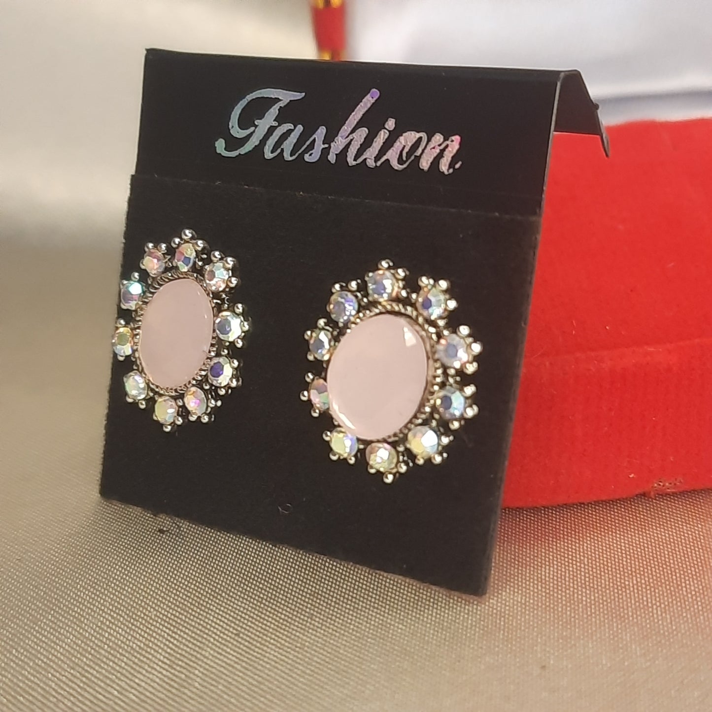 The Aurora Blush Halo Studs
