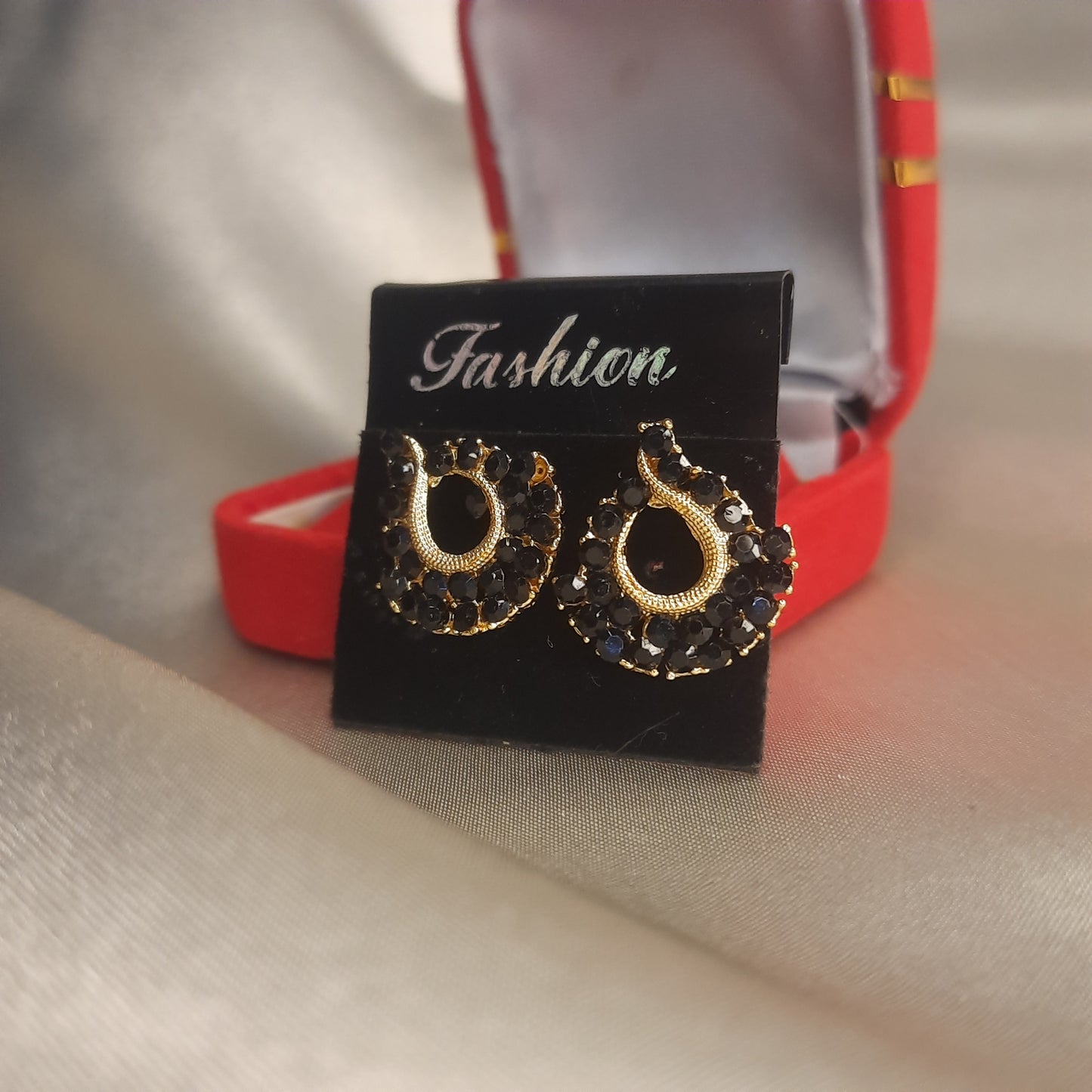 The Midnight Teardrop Stud Earrings