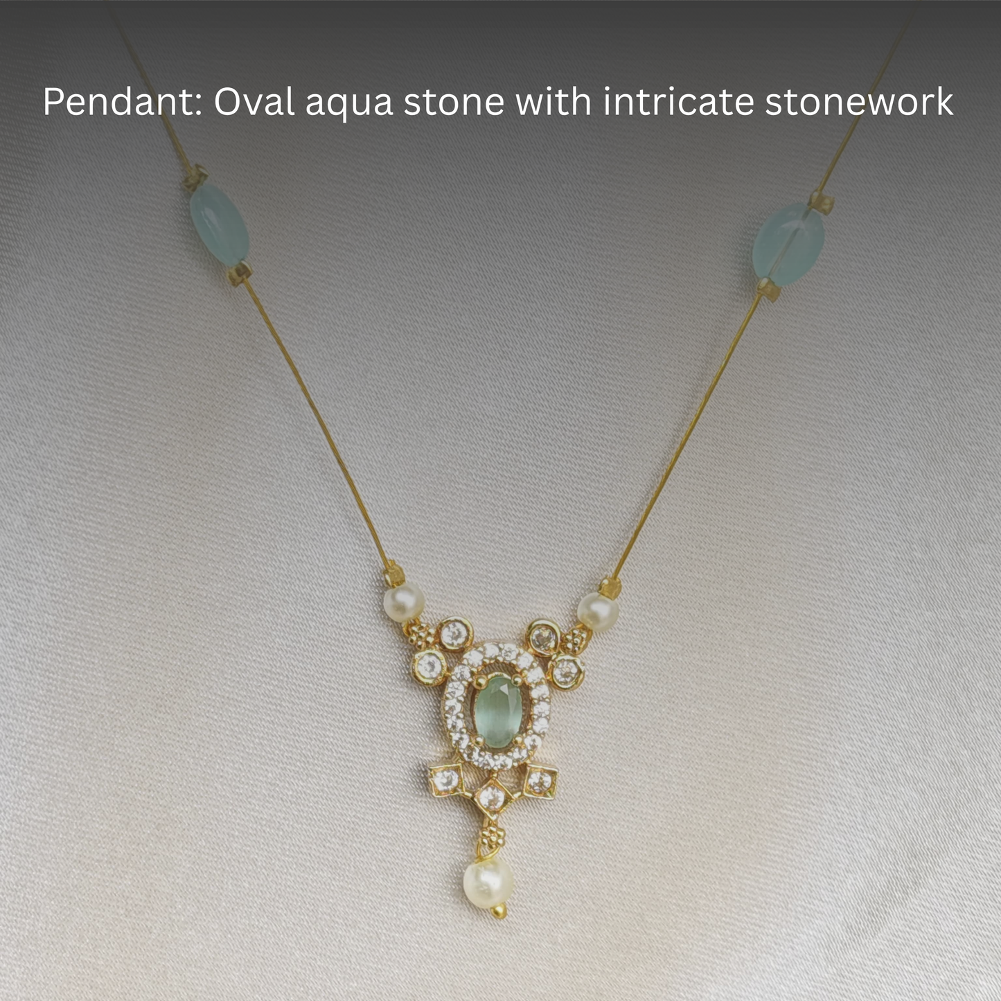 The Aditi Aqua & Pearl Invisible Chain