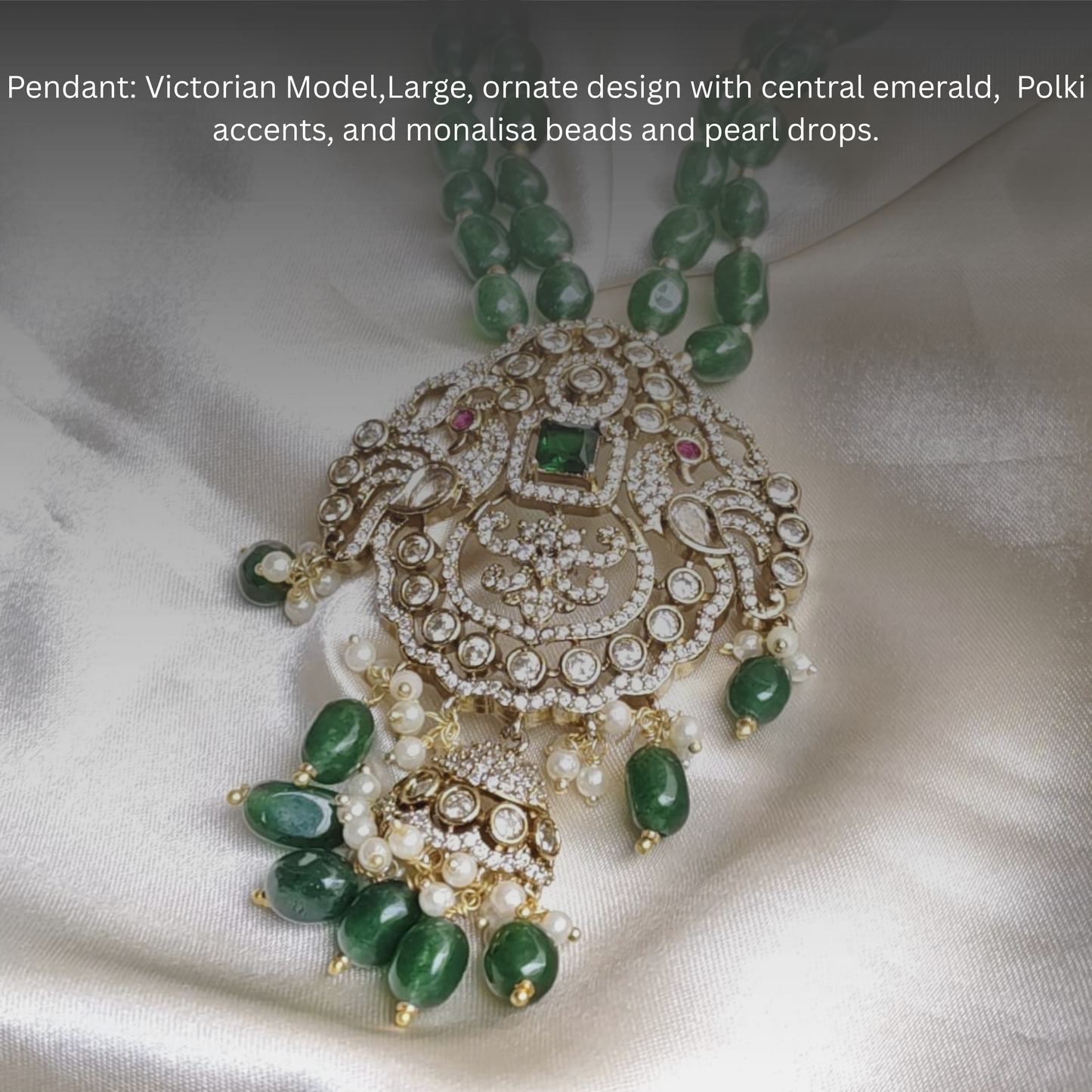 Emerald & Monalisa Beads Mala