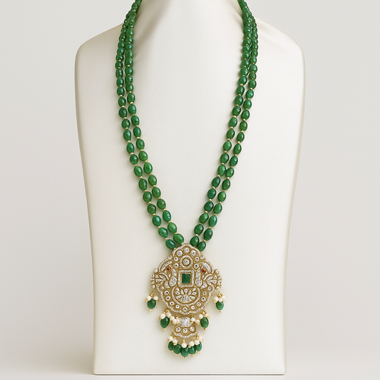 Emerald & Monalisa Beads Mala