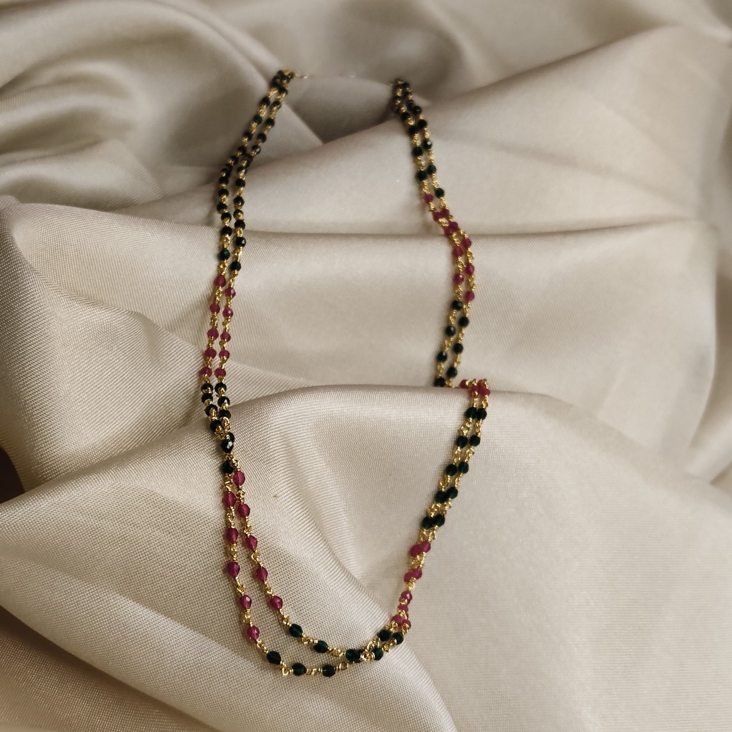 Ruby & Emerald Beaded Mala