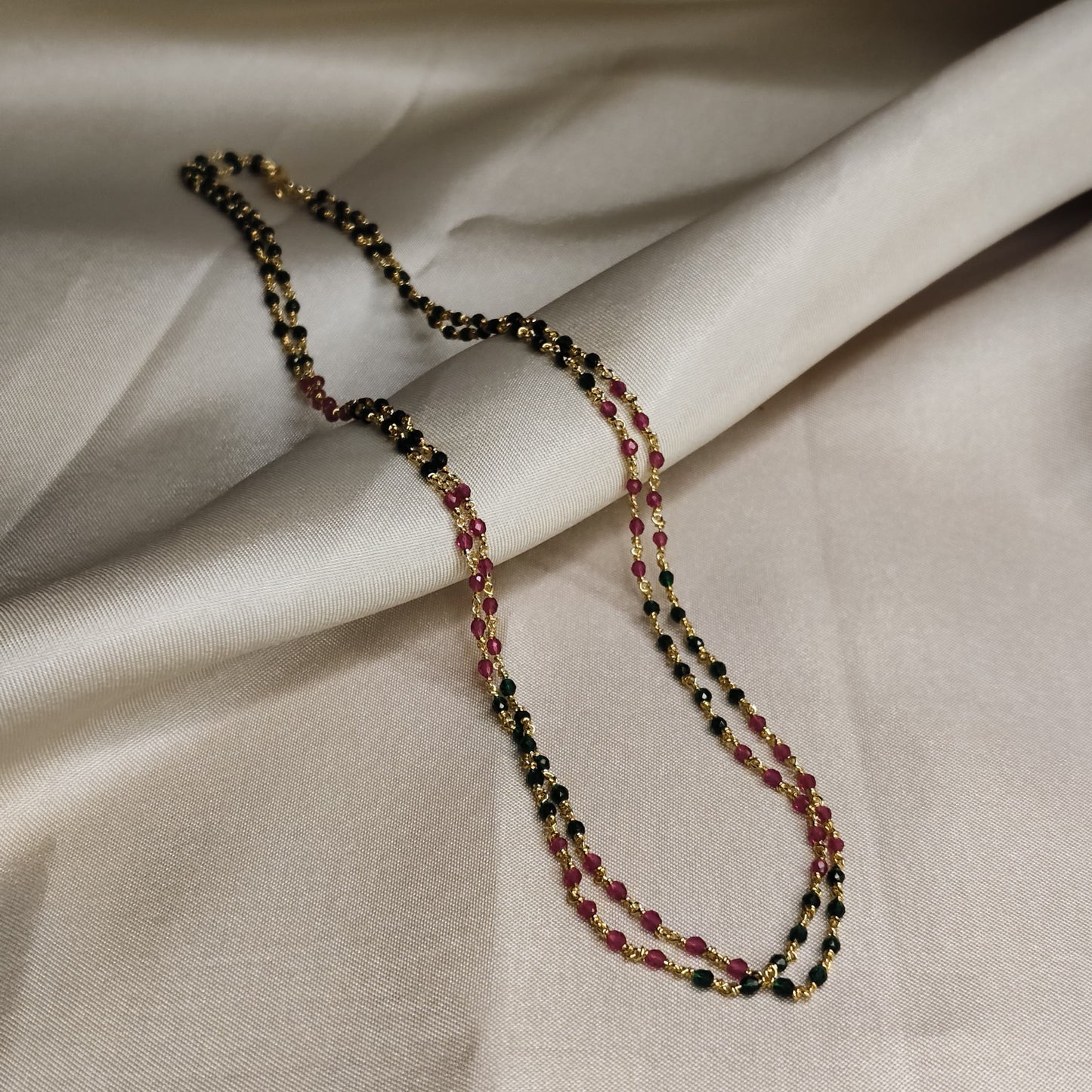 Ruby & Emerald Beaded Mala