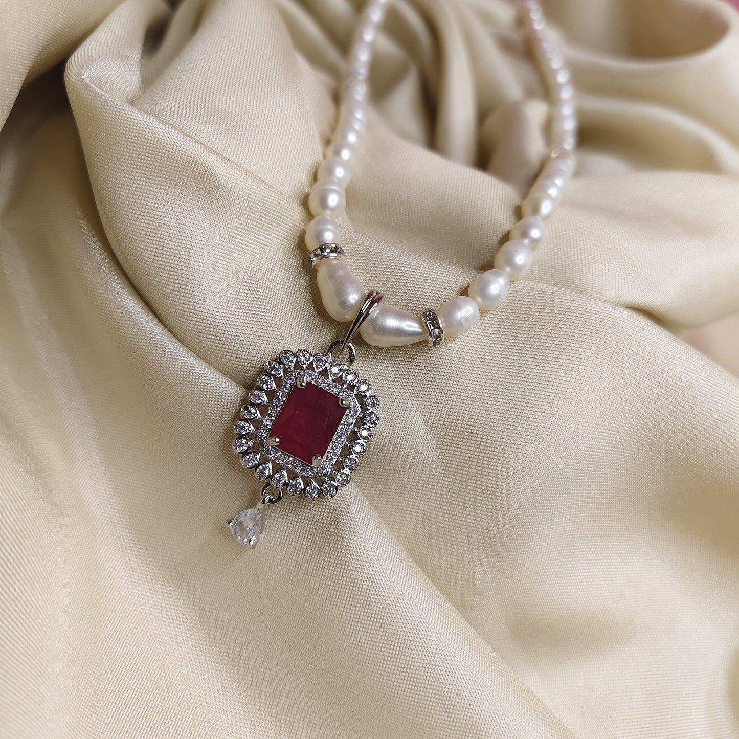 Ruby & Pearl Jewelry Set