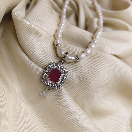 Ruby & Pearl Jewelry Set