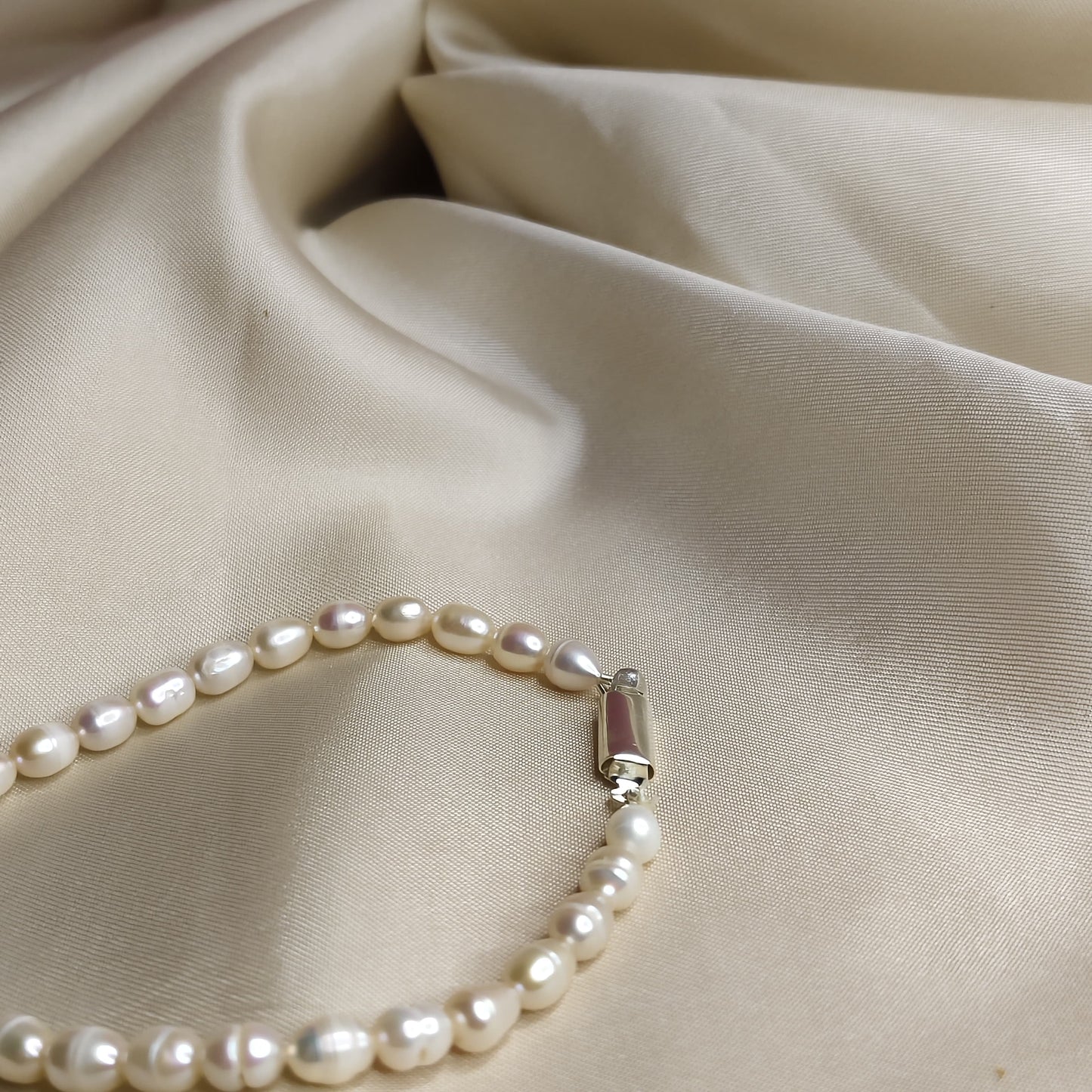 Pearl Necklace with Pink Stone Pendant with Earrings
