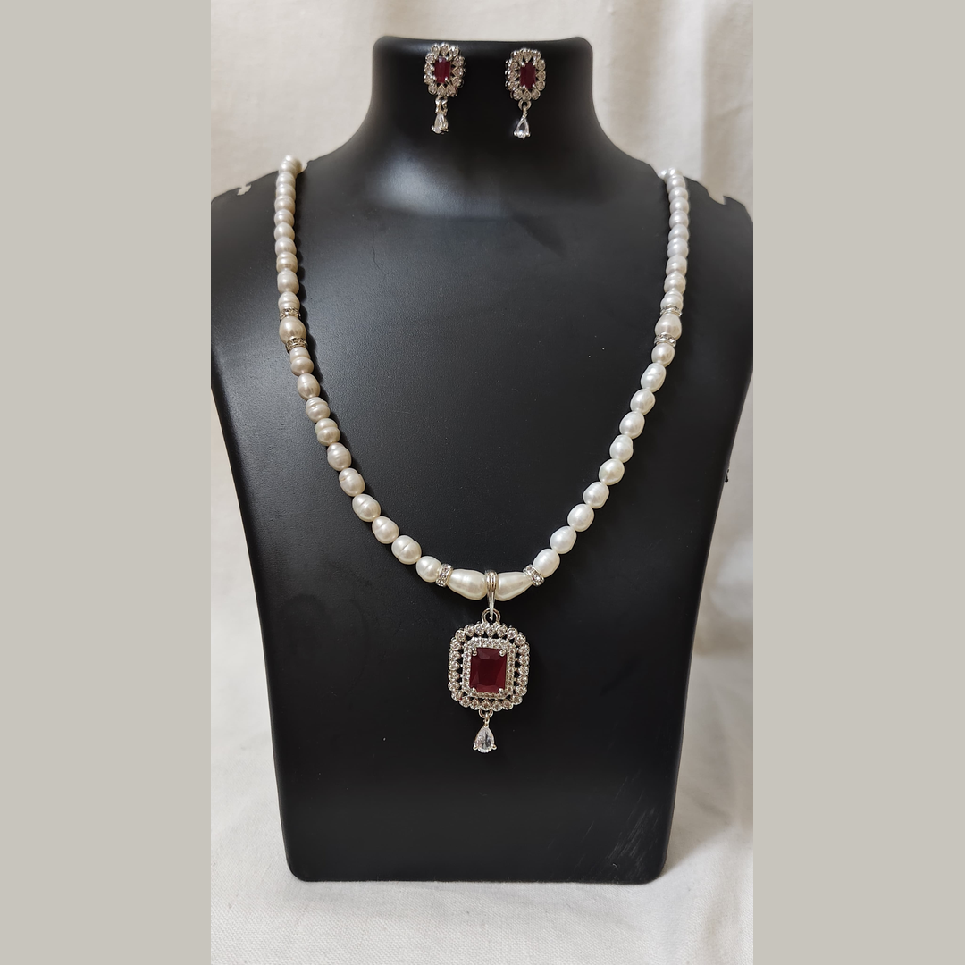 Ruby & Pearl Jewelry Set