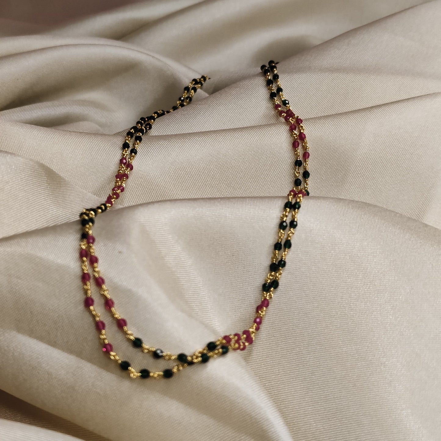 Ruby & Emerald Beaded Mala