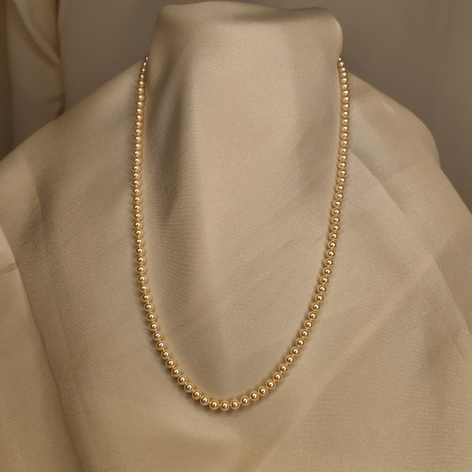 The Light Gold One Strand Swarovski Lumière Pearl Necklace