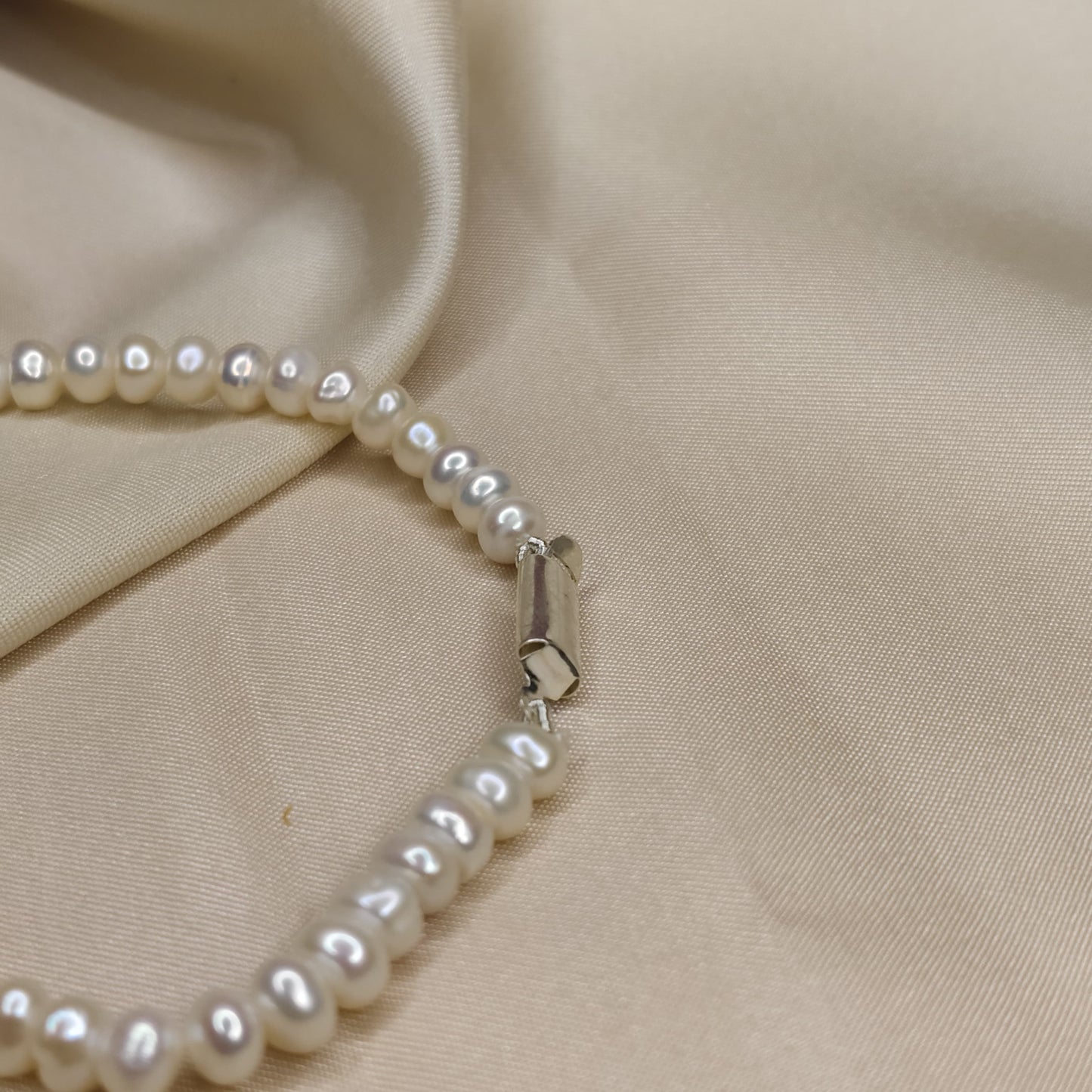 White Pearl Necklace Set with Zircon Pendant & Earrings