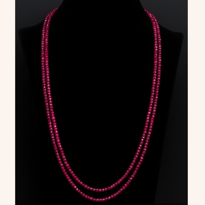 2 Strand/ Lines Ruby Beads 3.5mm size Mala