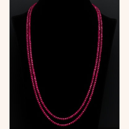 2 Strand/ Lines Ruby Beads 3.5mm size Mala