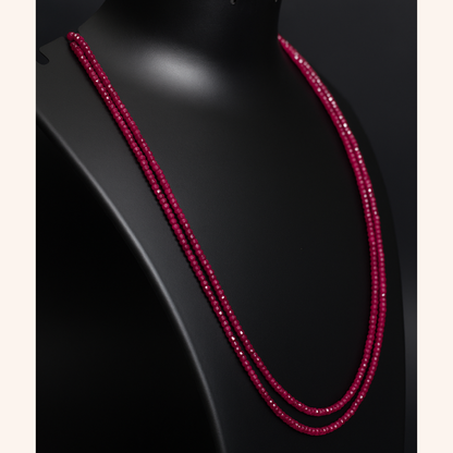 2 Strand/ Lines Ruby Beads 3.5mm size Mala