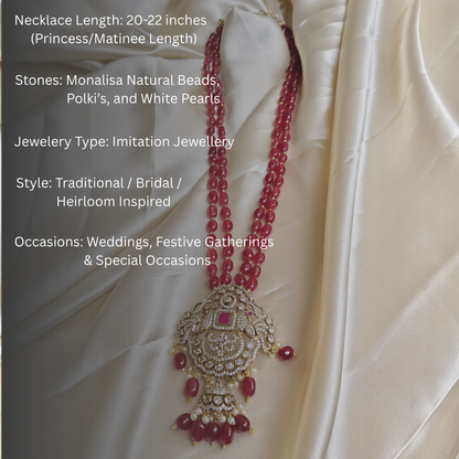 Monalisa Red Beads with Victorian Pendent