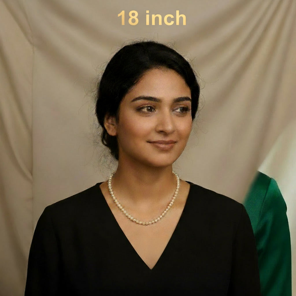 The Light Gold One Strand Swarovski Lumière Pearl Necklace