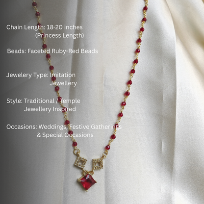 Ruby & Crystal Charm Beaded Chain