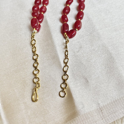 Monalisa Red Beads with Victorian Pendent