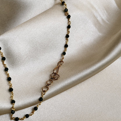 Elegant Gold-Plated Necklace with Green Stone and Crystal Accents