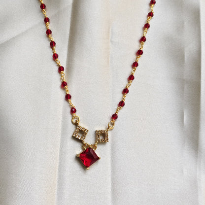Ruby & Crystal Charm Beaded Chain
