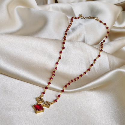 Ruby & Crystal Charm Beaded Chain