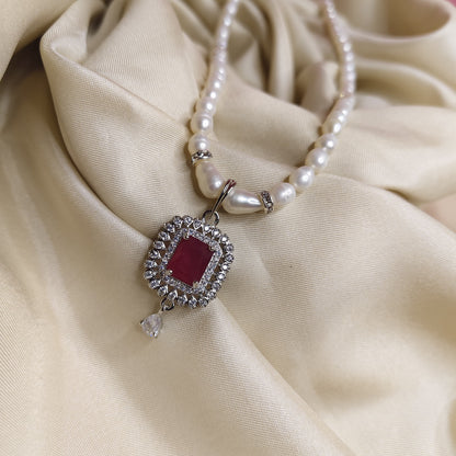 Ruby & Pearl Jewelry Set