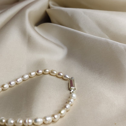 Pearl Necklace with Pink Stone Pendant with Earrings