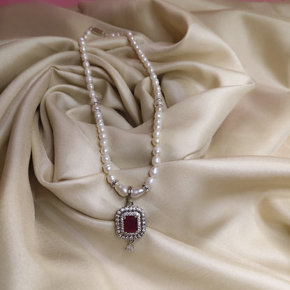 Ruby & Pearl Jewelry Set
