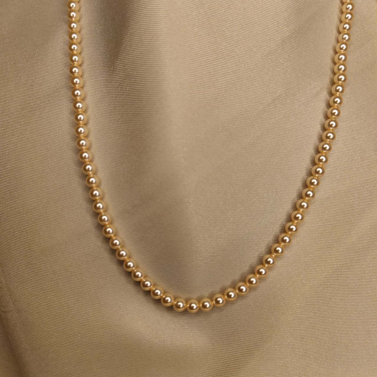 The Light Gold One Strand Swarovski Lumière Pearl Necklace